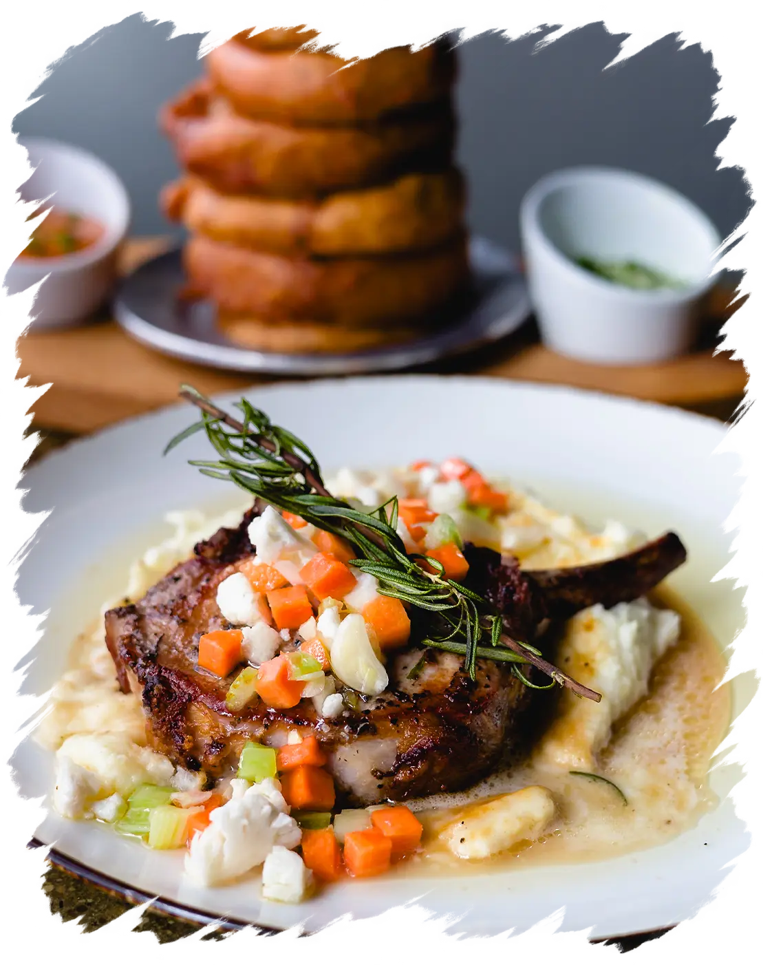 Bone-in pork chop at Corndance Tavern